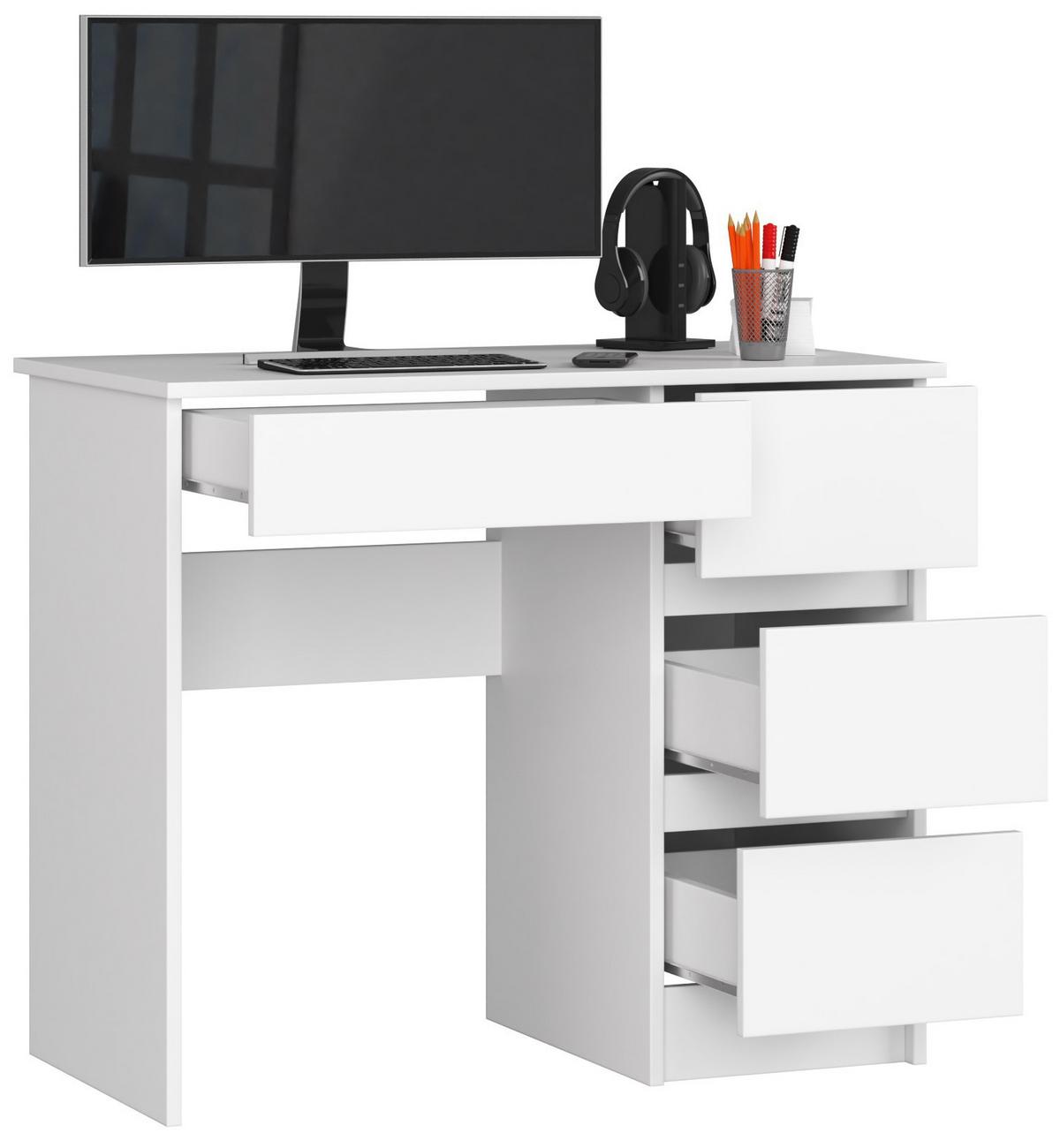 SCHREIBTISCH Weiß 77/90/50 - Weiß, Holzwerkstoff (124/85/77cm) - RAUMHIRSCH FURNITURE