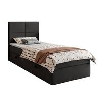 BOXSPRINGBETT Bett CROSS MINI mit Topper 100x200 cm Jasmine 100 - Schwarz, Textil - Lookway