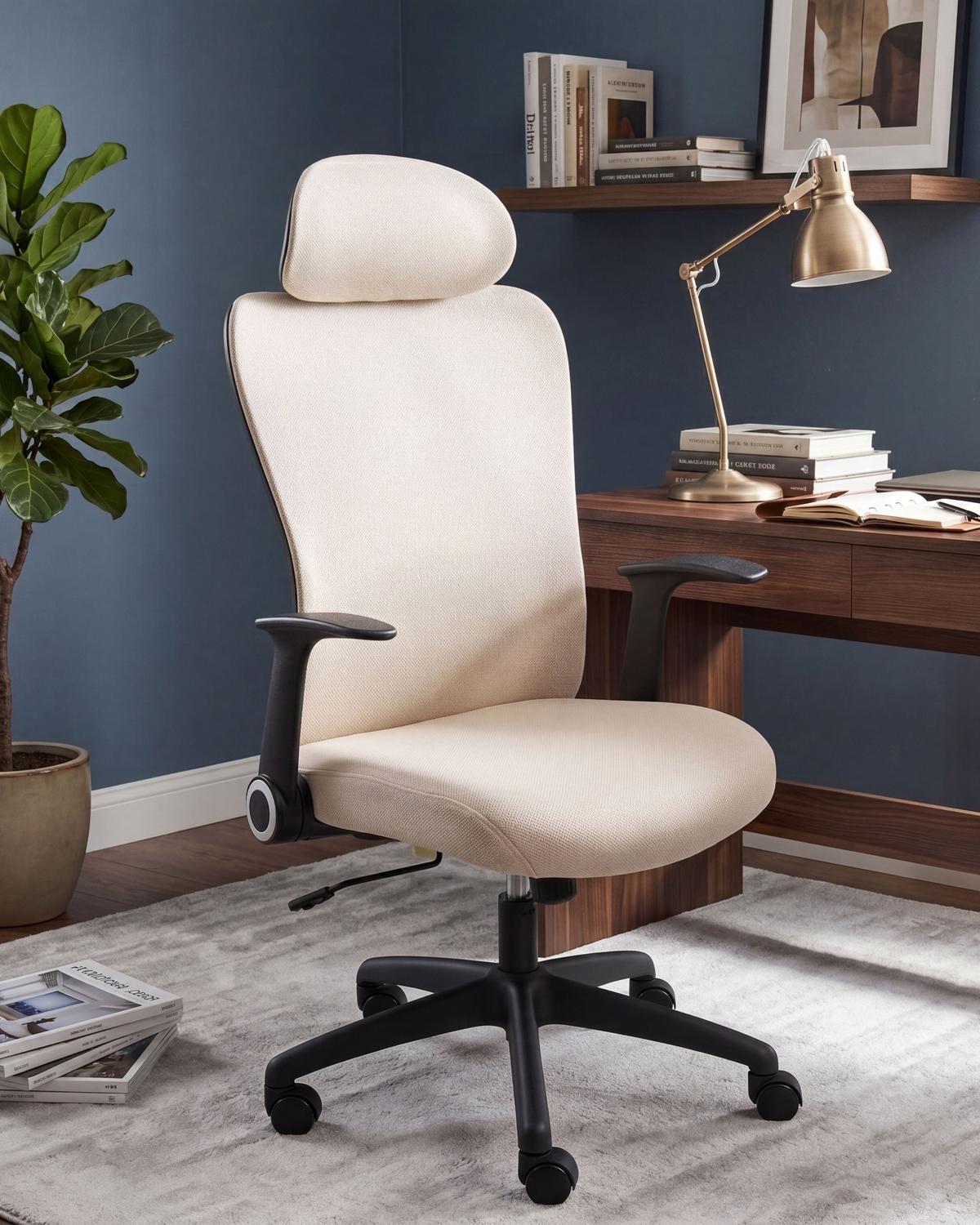 BÜROSTUHL Stoff Beige Zyven - Beige, Textil (60/119/60cm) - Beliani