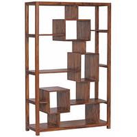 BÜCHERREGAL – Naturholz, 115x180 cm, Landhausstil, mit Ablagefächern - Braun, Holz (115/180/40cm) - KADIMA DESIGN