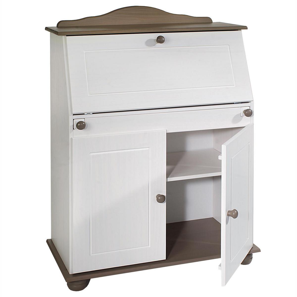 SEKRETÄR DAVID taupe/weiß - Taupe/Weiß, Holz (38/82/117cm) - IDIMEX