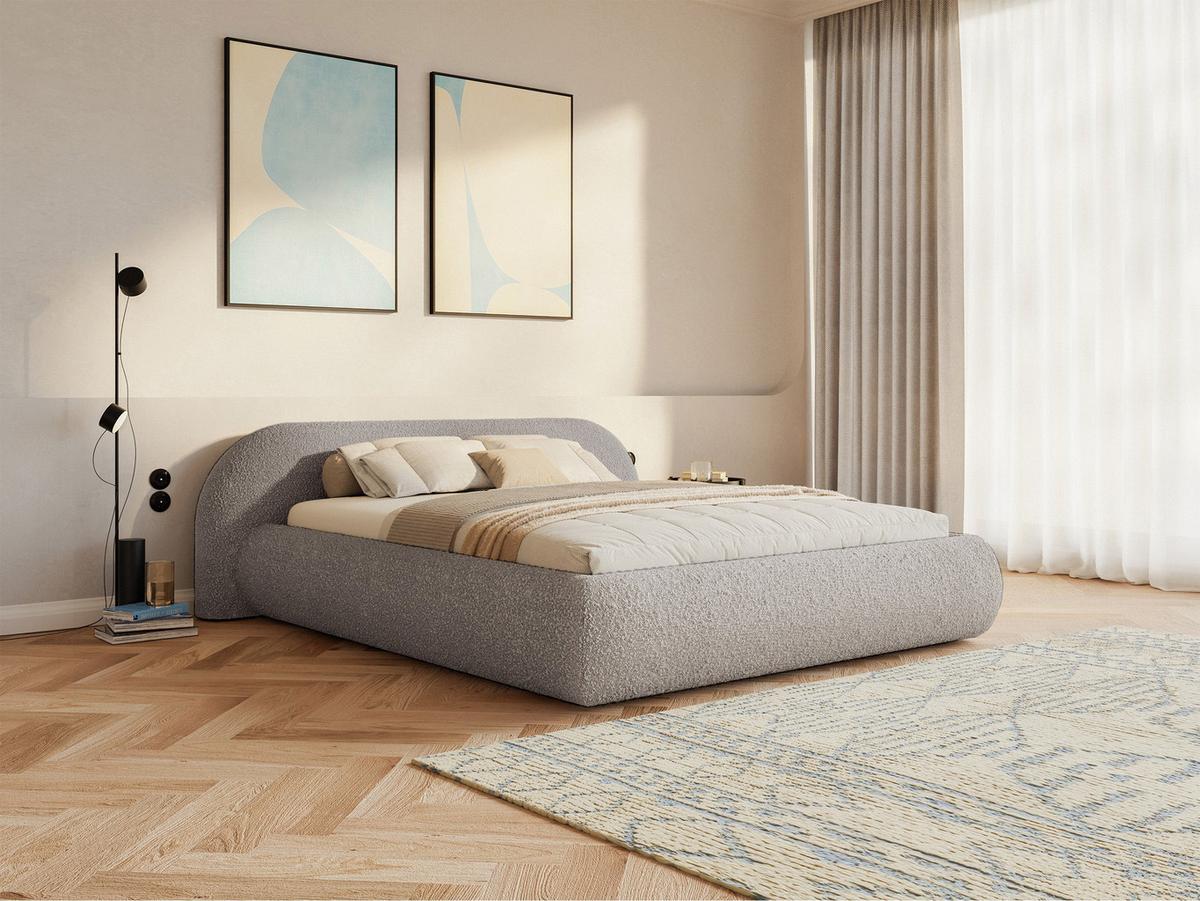 POLSTERBETT Shels Low Graubeige 140x200 cm - Taupe/Schwarz, Kunststoff/Textil (140/200cm) - Selsey