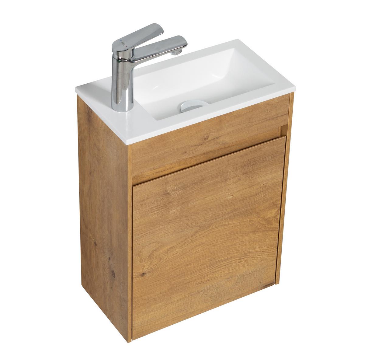 GÄSTE-WC-MÖBELSET Sinta 2 Teile Eiche - 40 x 22 x 54 cm - Eichefarben, Holz (40/54/22cm) - Badplaats
