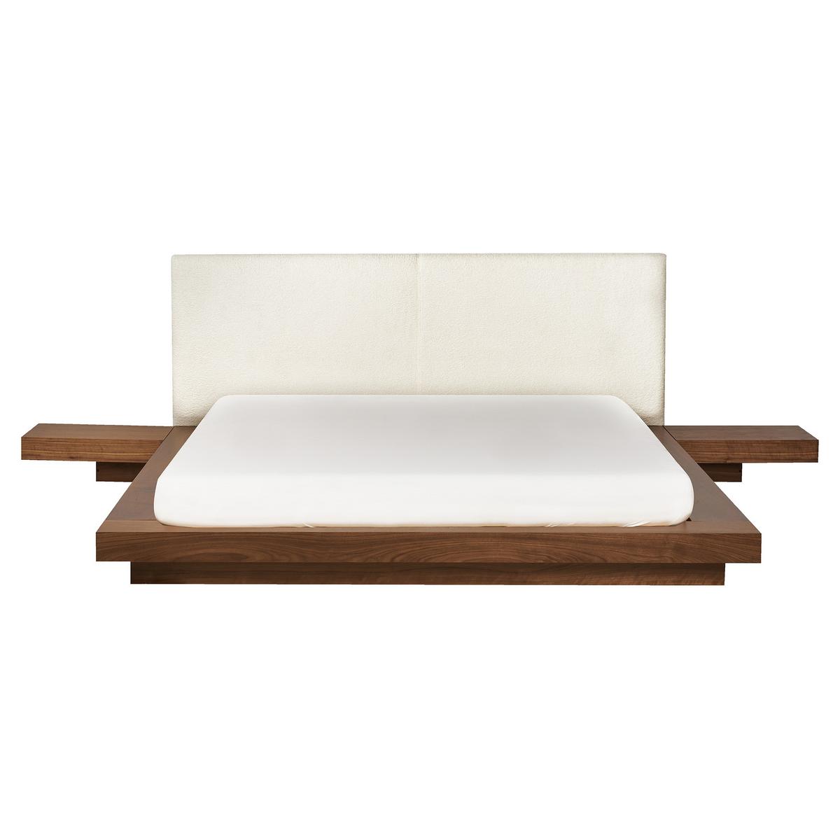 BETT mit Lattenrost 160/200 cm MDF-Platte Braun Zen - Braun, Holz (160/200cm) - Beliani