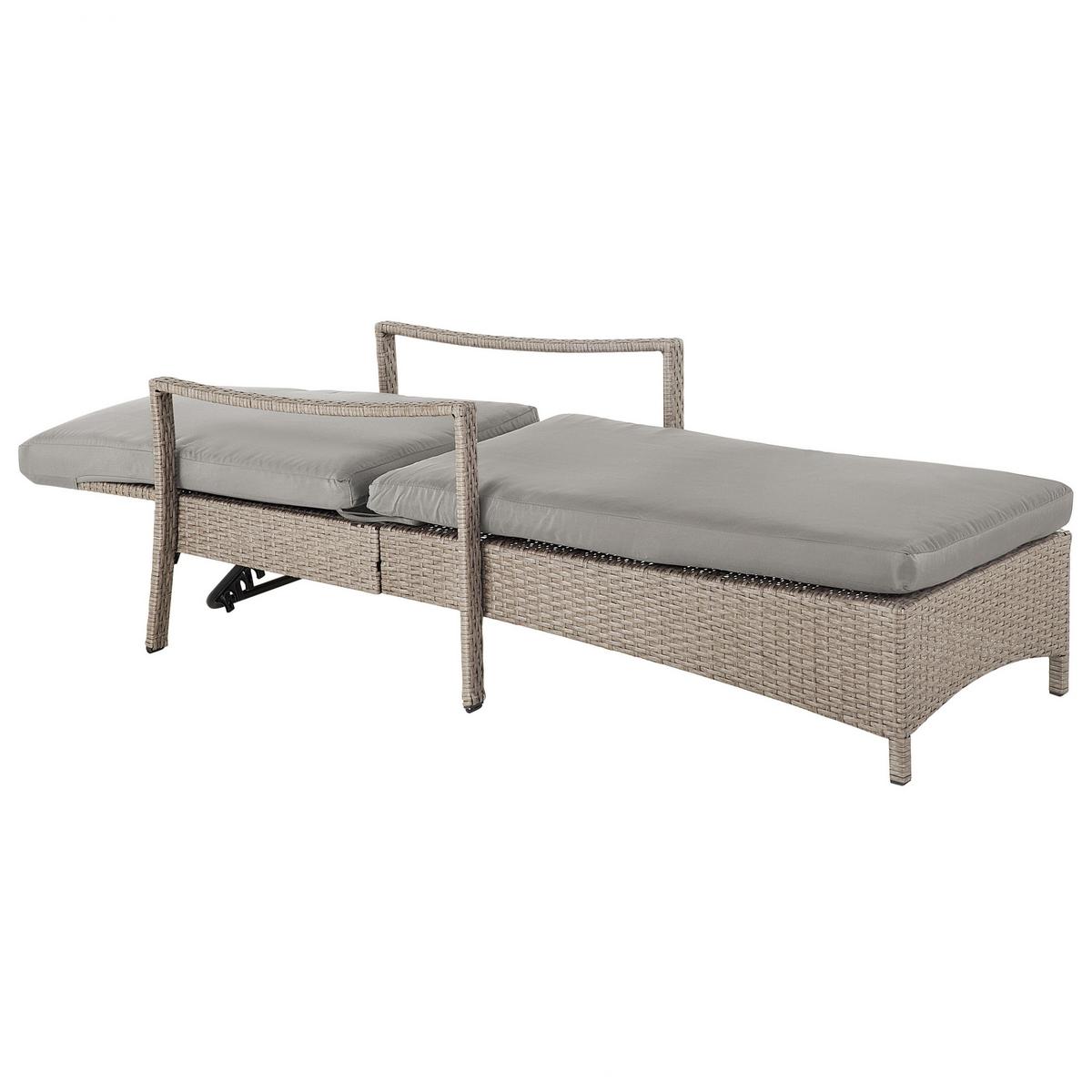 GARTENLIEGE grau Vasto - Grau, Kunststoff (63/96/158cm) - Beliani