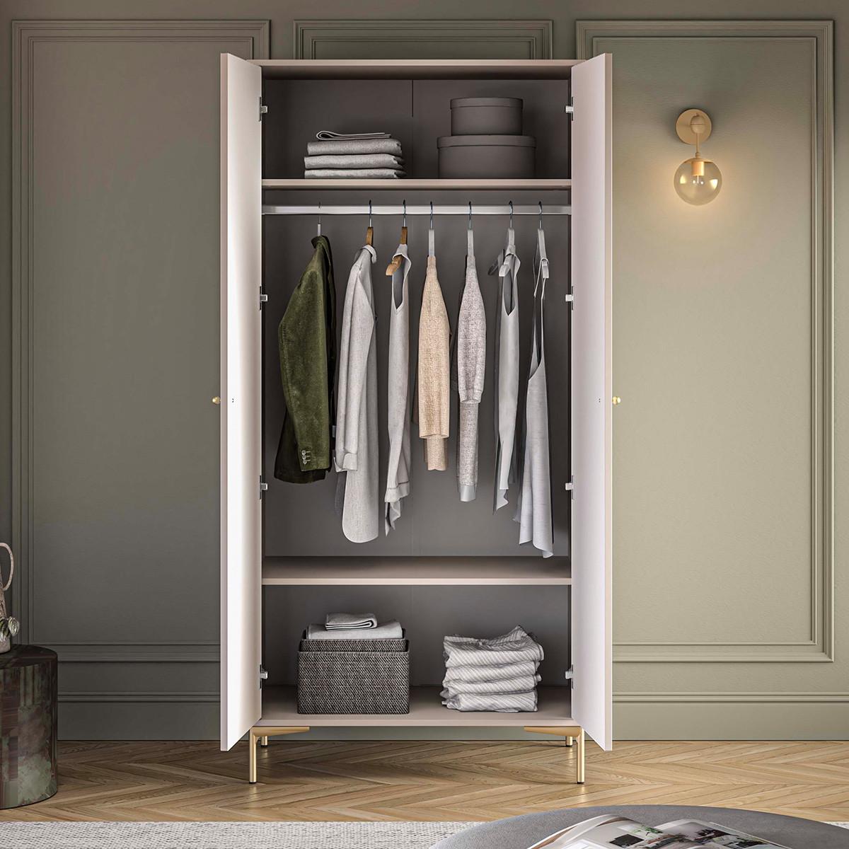 SCHRANK 2 Türen Sélène Kaschmir - Beige, Holzwerkstoff (89/190/53cm) - Petits-meubles