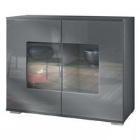 KOMMODE Grömitz Grau Hochglanz - Grau, Holzwerkstoff (92.5/75.5/35cm) - Vladon