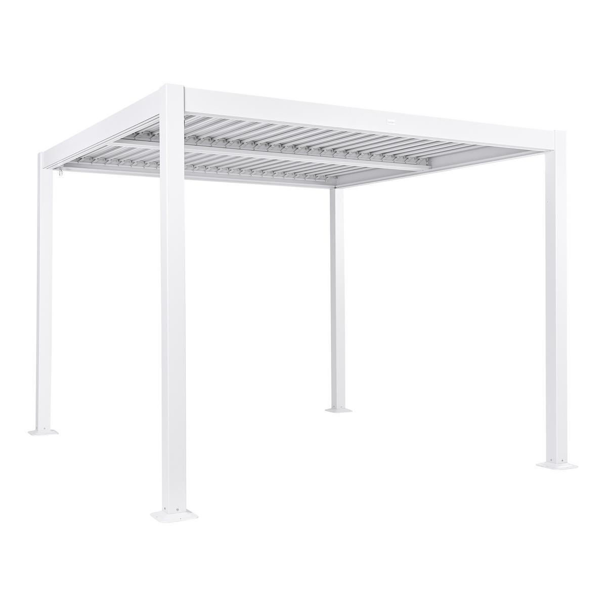 GARTEN-PERGOLA Weiß Forno II - Weiß, Metall (310/250/310cm) - Beliani