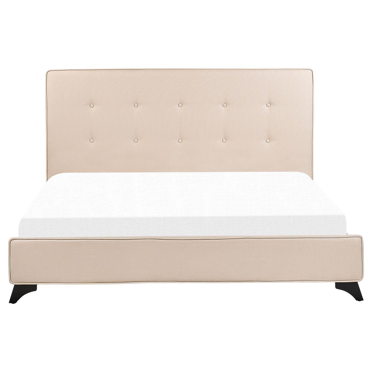 POLSTERBETT 160/200cm Beige Ambassador - Beige, Textil (160/200cm) - Beliani