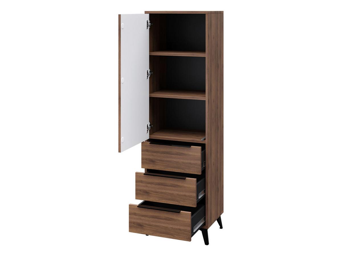 KLEIDERSCHRANK Xylix Bis 1D3SZ - Nussbaumfarben/Schwarz, Holzwerkstoff/Metall (54/180/40cm) - MIRJAN24