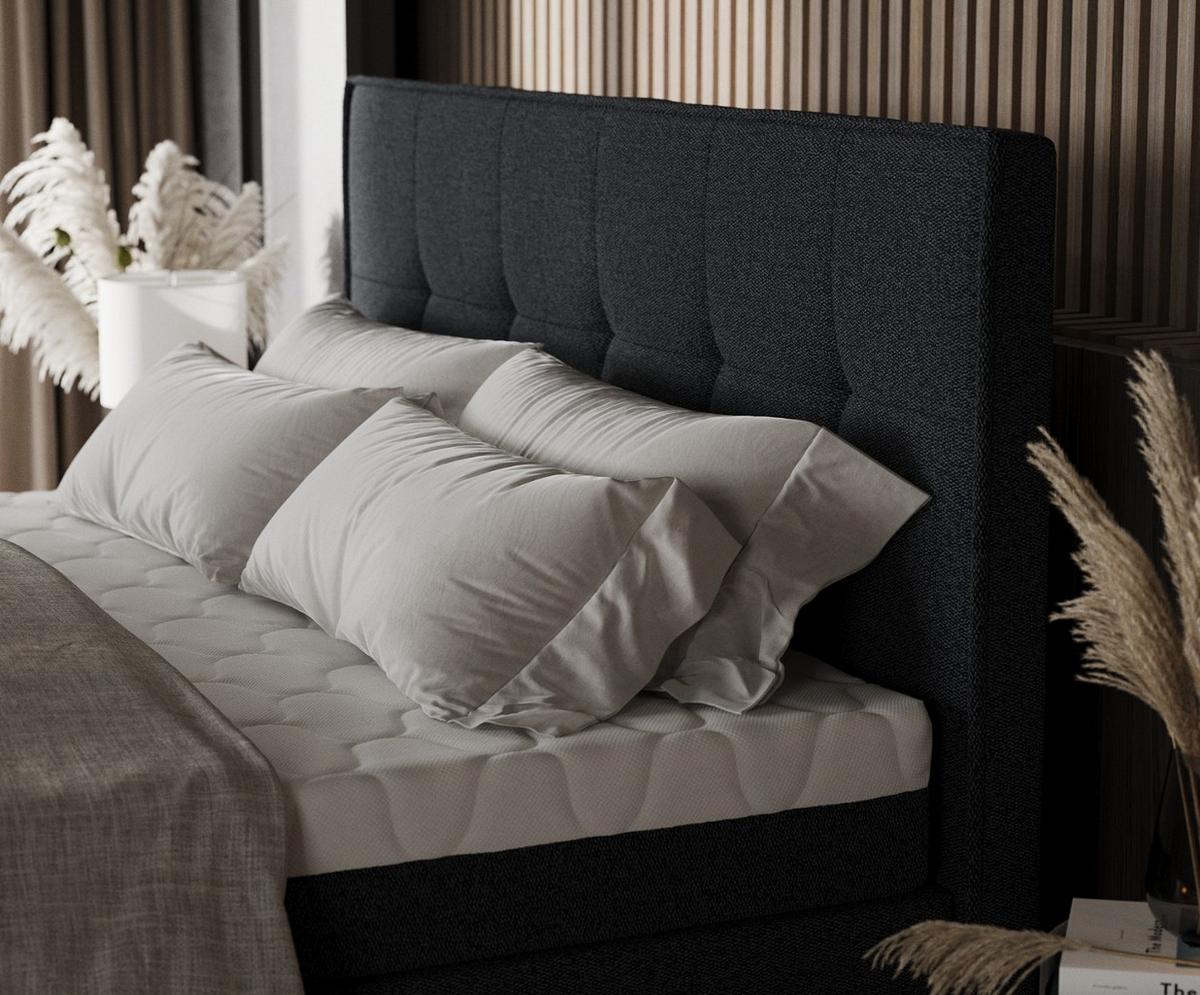 BOXBETT Arivo 160/200 cm Anthrazit im Riva Stoff - Anthrazit/Schwarz, Holz/Holzwerkstoff (160/200cm) - AltaBeds