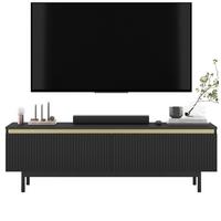 TV-SCHRANK Selene Schwarz Matt mit Metallrahmen 140 cm - Schwarz, Holzwerkstoff (140/44/35cm) - Meble Lindner