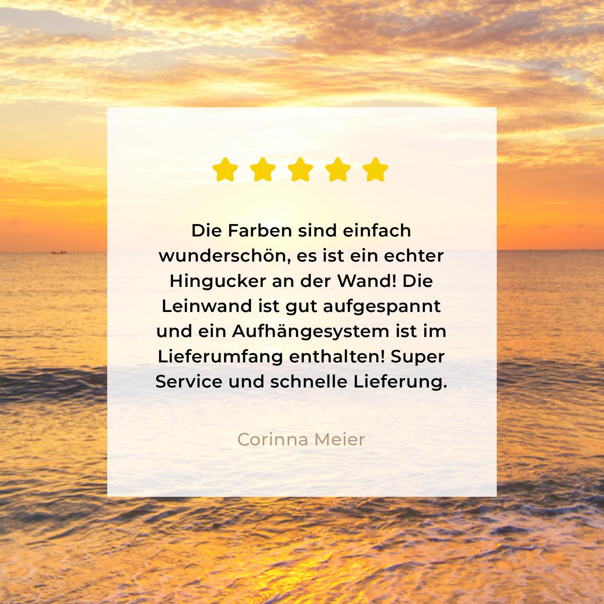LEINWANDBILD Strand - Sonnenuntergang - Meer Deko Groß 90x90 cm - Gelb, Textil (90/90cm) - MuchoWow