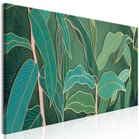 KUNSTDRUCK Grün 150/50 cm - Goldfarben/Grün, Textil (150/50cm) - KUNSTLOFT