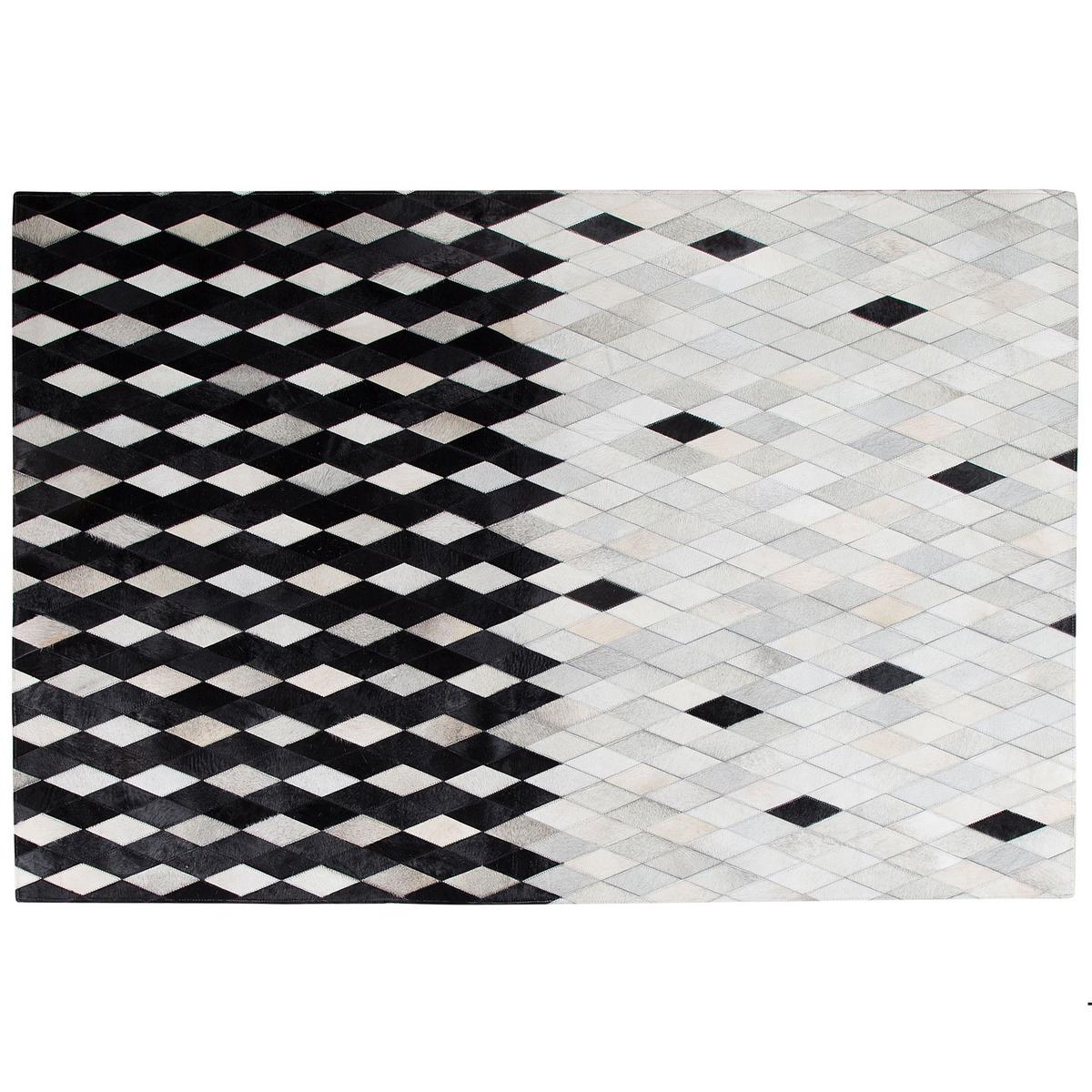 KURZFLOR-TEPPICH Maldan 230/160 cm - Schwarz, Fell (160/230cm) - Beliani