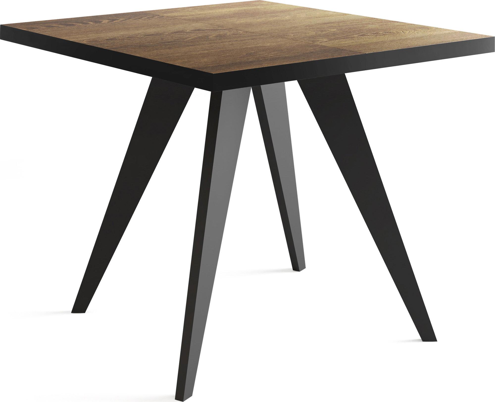 ESSTISCH Quadro quadratischer ausziehbarer, Arvadonna Chestnut 100-150/100/76 cm - Kastanienfarben/Schwarz, Holz/Holzwerkstoff (100/150/76cm) - WFL GROUP