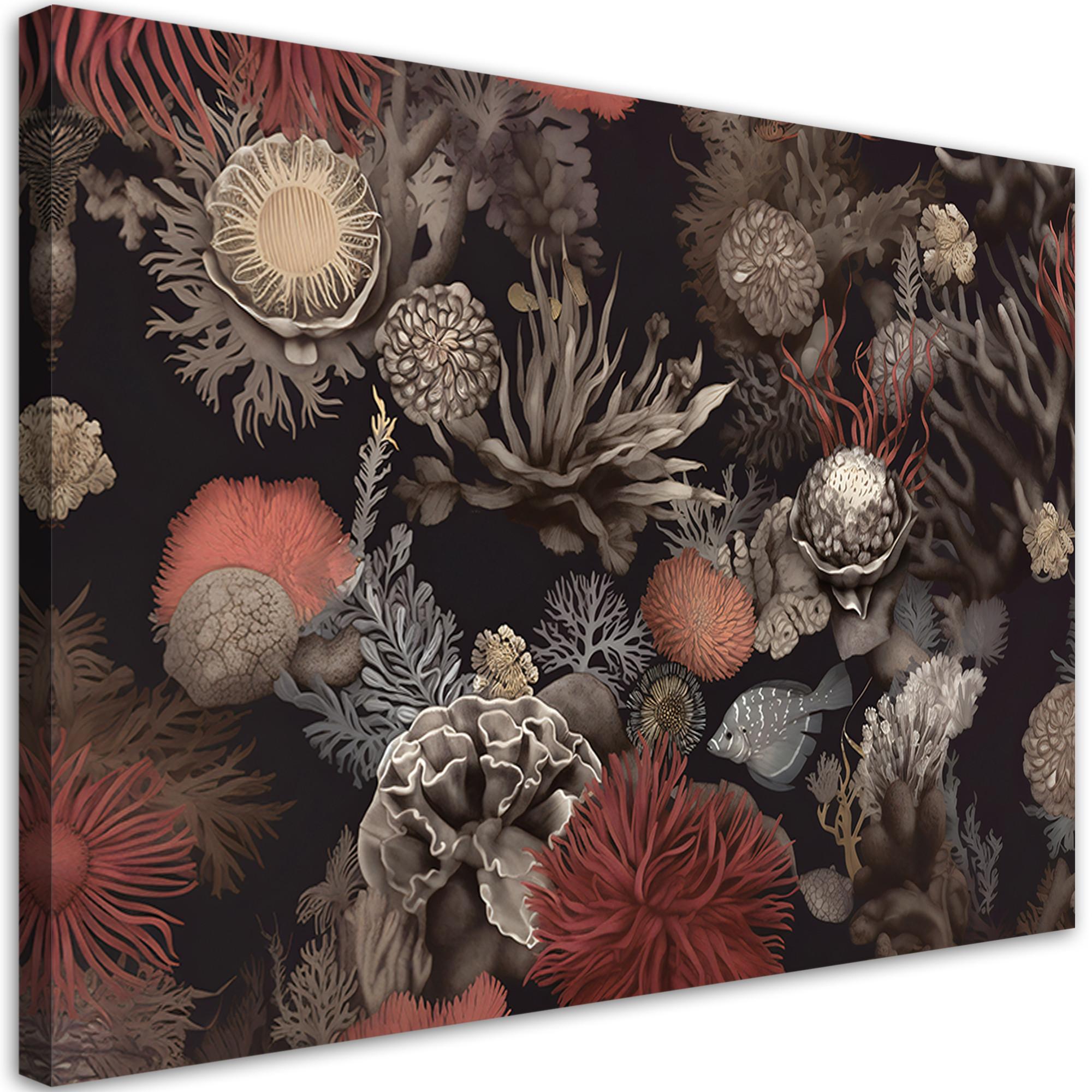 WANDBILD wohnzimmer wanddruck korallenpflanzen ai - Multicolor, Textil (60/40cm) - Feeby