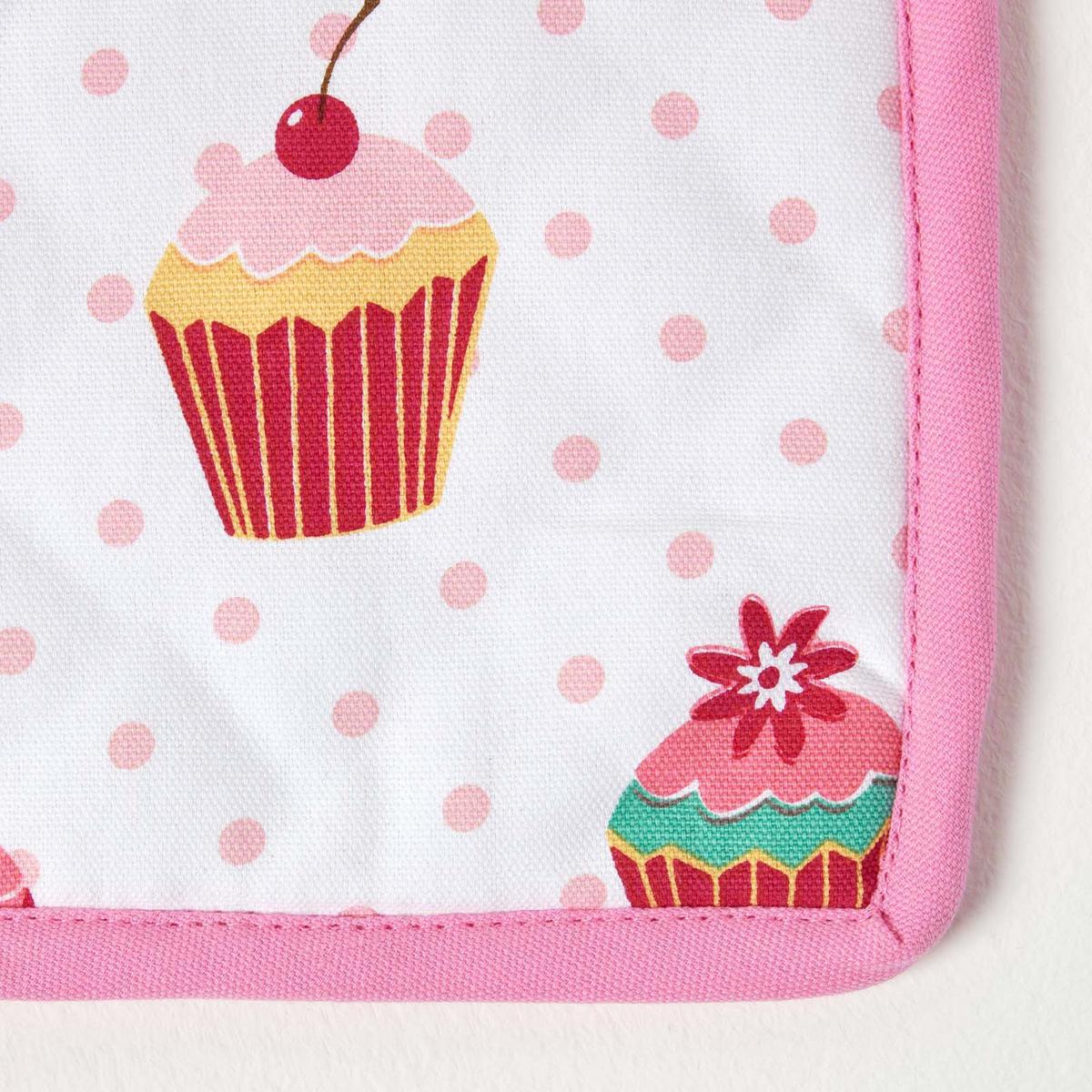 TOPFLAPPEN Cupcakes 20/20 cm, Baumwolle wattiert - Rosa, Textil (20/20cm) - Homescapes