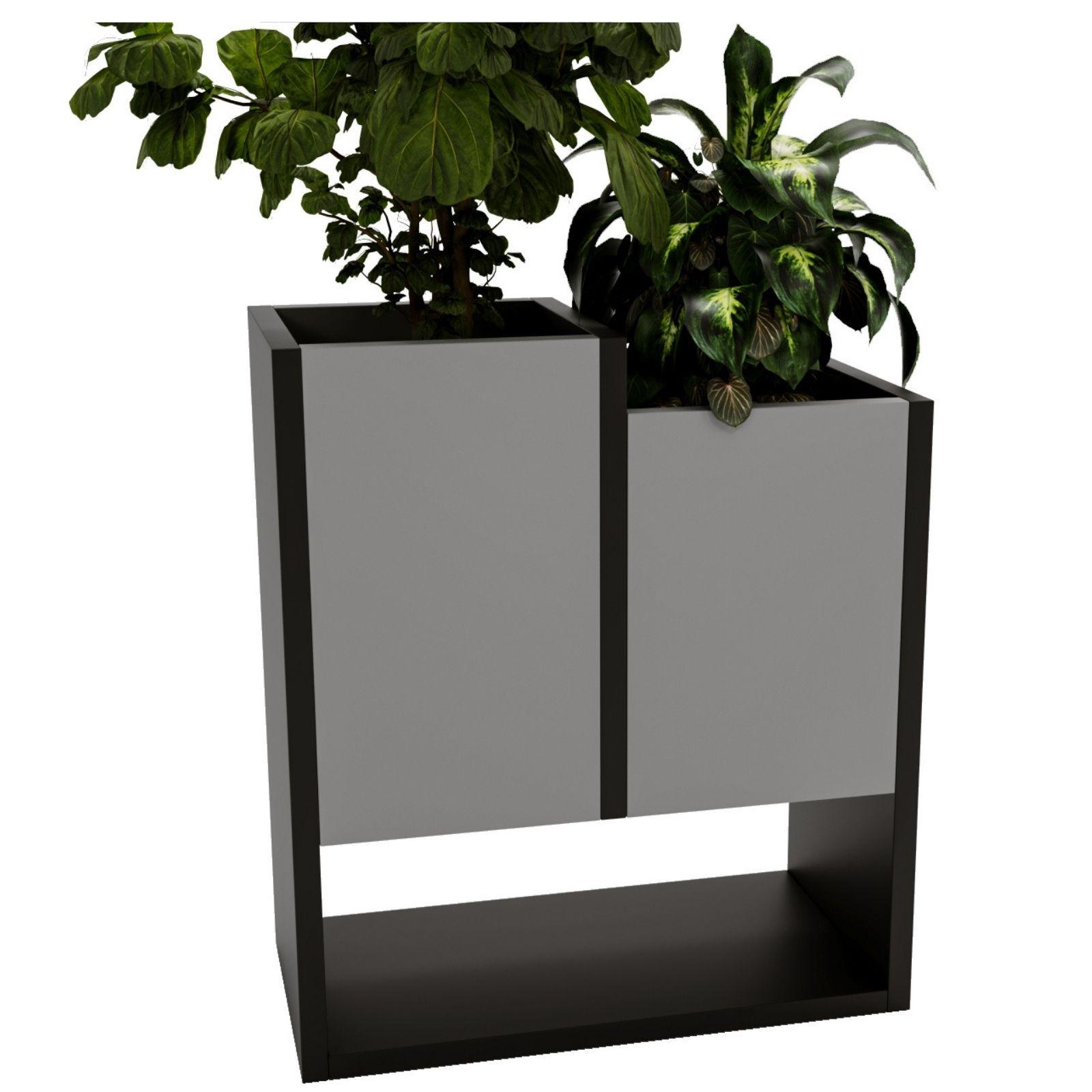 BLUMENKASTEN - Dunkelgrau, Holzwerkstoff (22.6/50/44cm) - RAUMHIRSCH FURNITURE
