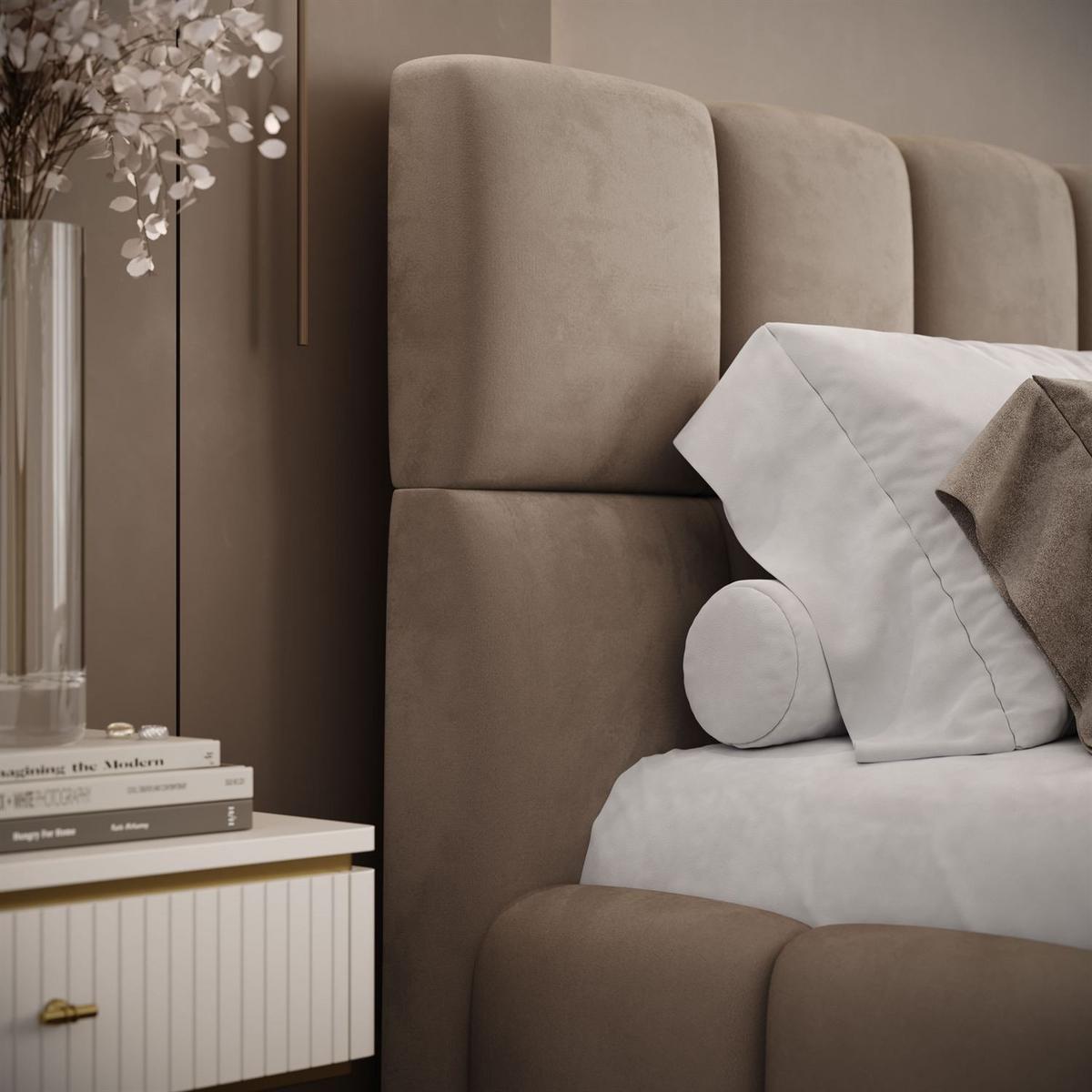 POLSTERBETT VENEZIA mit Bettkasten 180x200, Royal Velvet 170 - Beige, Textil (180/200cm) - Lookway