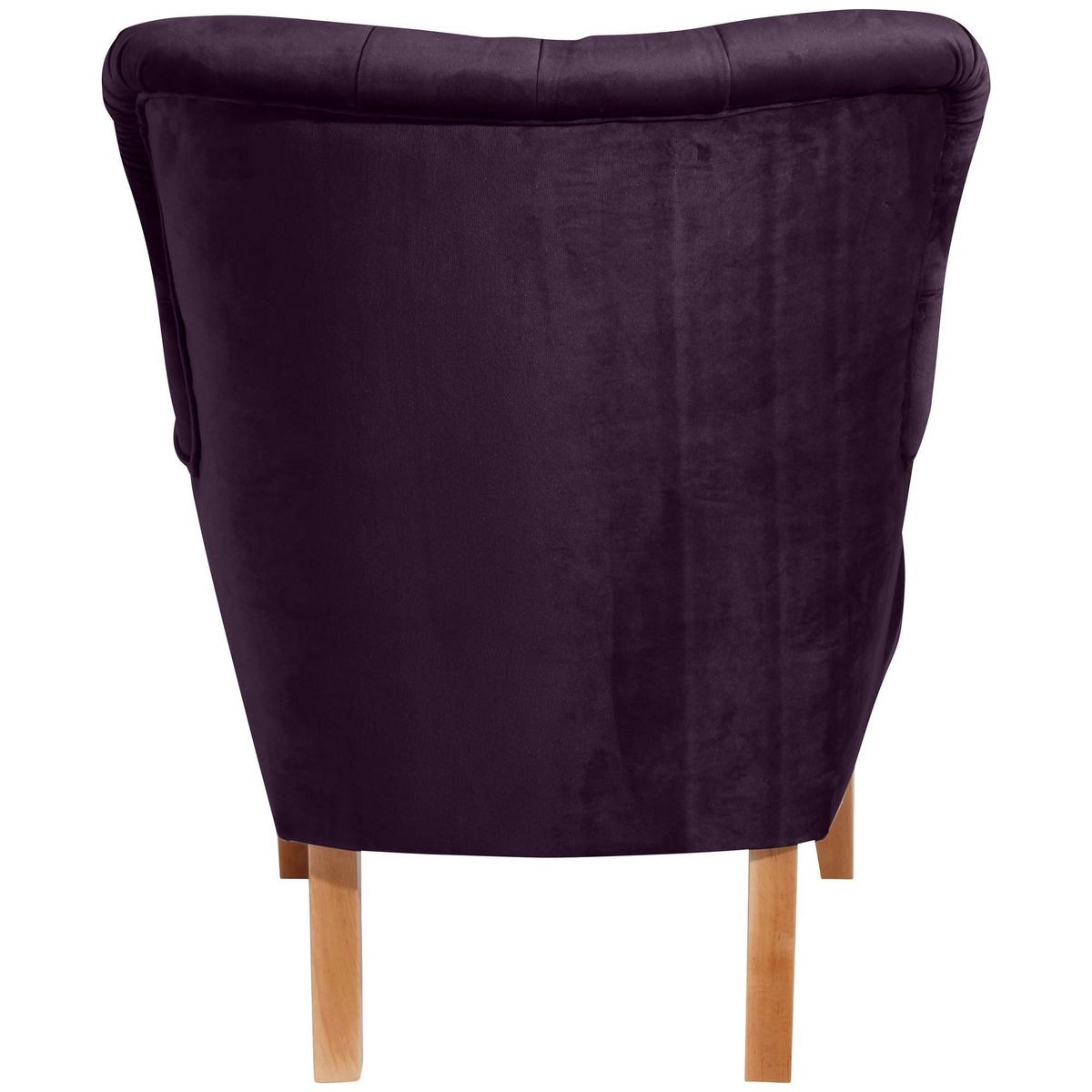 SESSEL Kaiya Bezug Samtvelours Buche natur / purple - Lila, Kunststoff (71/97/82cm) - 58aufmkessel
