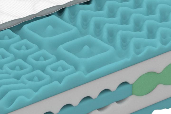 Komfortschaummatratze H2 Noppenstruktur integrierte Belüftungskanäle 7 ergonomische Liegezonen aktive Schulterzone