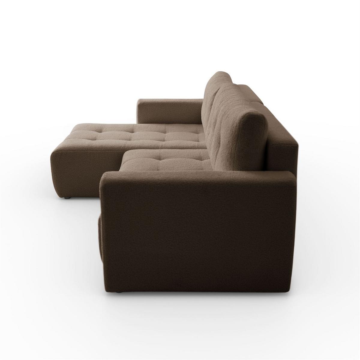 ECKSOFA ASTON mit Schlaffunktion und Bettkasten - Braun, Textil (261/143cm) - Lookway