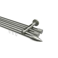 GARDINENSTANGE INNENLAUF Siteno Samanto 420 cm (geteilt in 3 x 140 cm), 3-läufig, 20 mm Ø Edelstahl-Optik - Edelstahlfarben, Metall (420cm) - INTERDECO