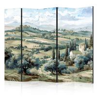 PARAVENT Beidseitig Bedruckter 5-tlg 225x172 cm Toskanische Landschaft - Grün, Holz/Textil (225/172/3cm) - Muralo