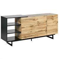 SIDEBOARD mit 2 Türen Braun/Schwarz Fiora - Braun, Holzwerkstoff (160/75/40cm) - Beliani