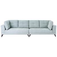 4-SITZER-SOFA Kunstleinen Hellblau Yuri - Blau/Schwarz, Textil (302/88/100cm) - Beliani