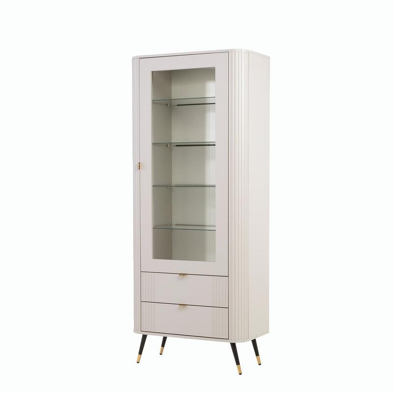 VITRINE AURA in Kaschmir 78/40/193 cm - Kaschmir, Holzwerkstoff/Metall (78/193/40cm) - Idohome