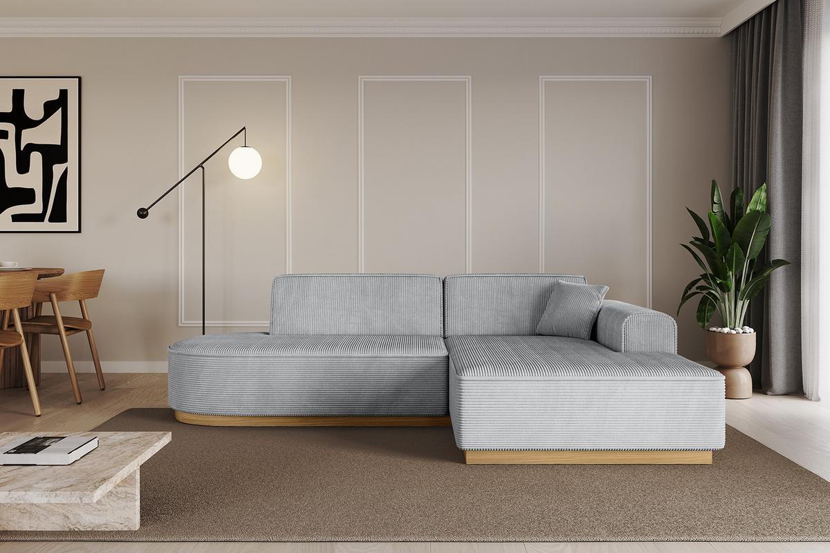 ECKSOFA Ottomane Rechts IREA-L1-v2 - 232x165x80 cm Grau - Grau, Holzwerkstoff/Textil (232/165cm) - ALTDECOR