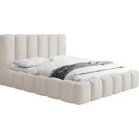 POLSTERBETT Serenity mit Bettkasten, Beige Boucle 200x200 cm - Beige/Schwarz, Holzwerkstoff/Kunststoff (200/200cm) - WFL GROUP