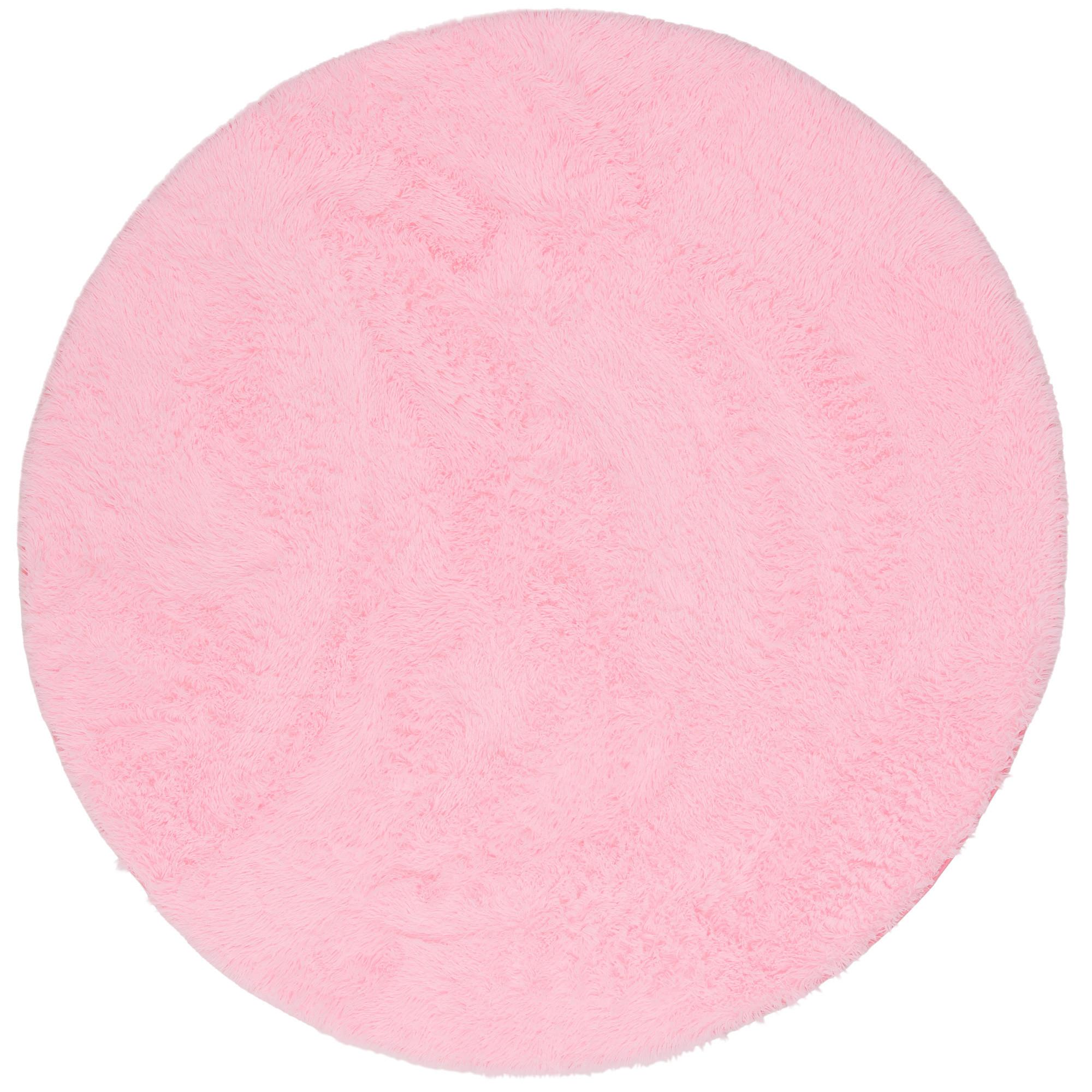 HOCHFLOR SHAGGY TEPPICH FLUFFY RUND - Rosa, Textil (120/120cm) - Pergamon