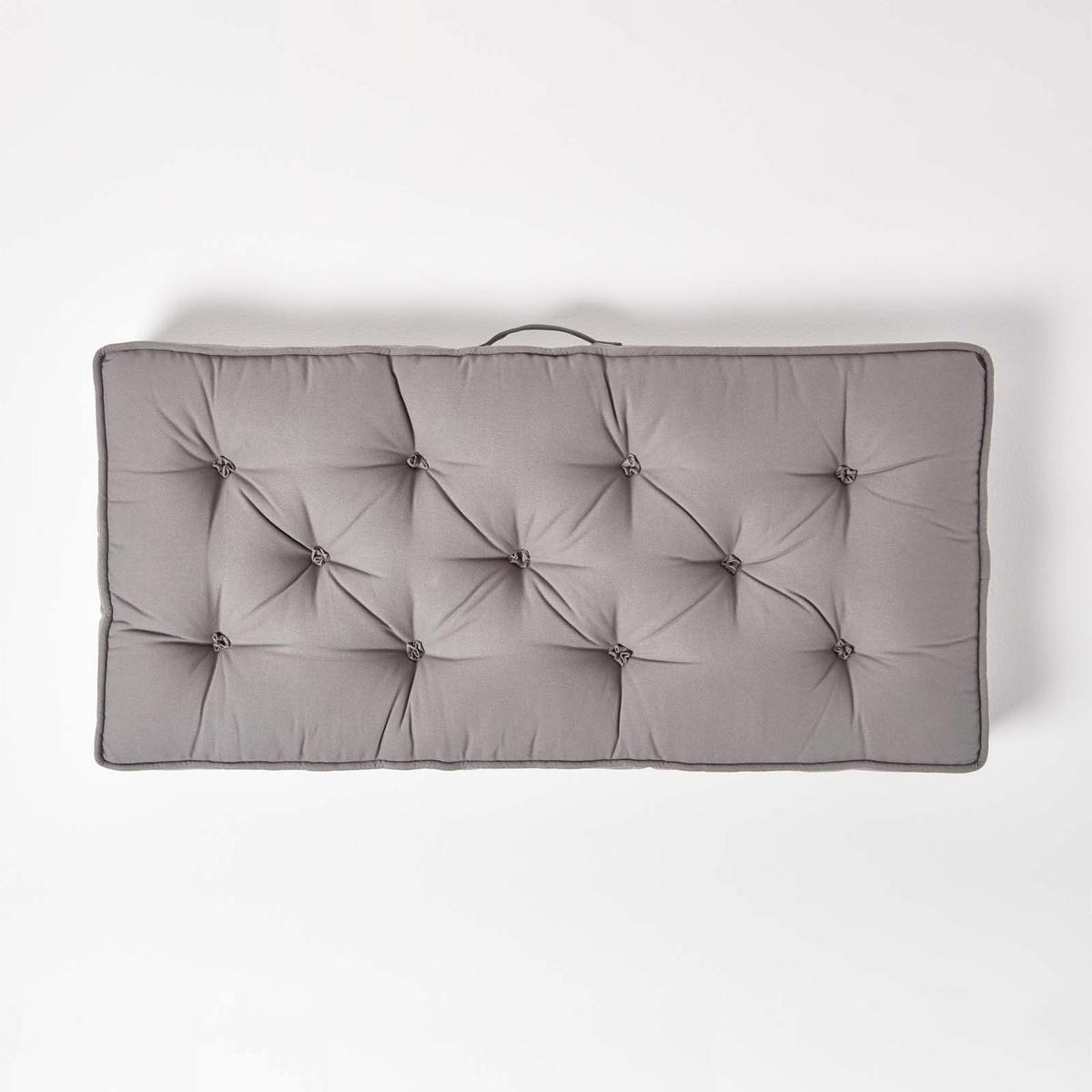 SITZAUFLAGE für Zweisitzer-Sofa 100 x 48 cm – dickes Sitzkissen grau - Grau, Textil (48/100/10cm) - Homescapes