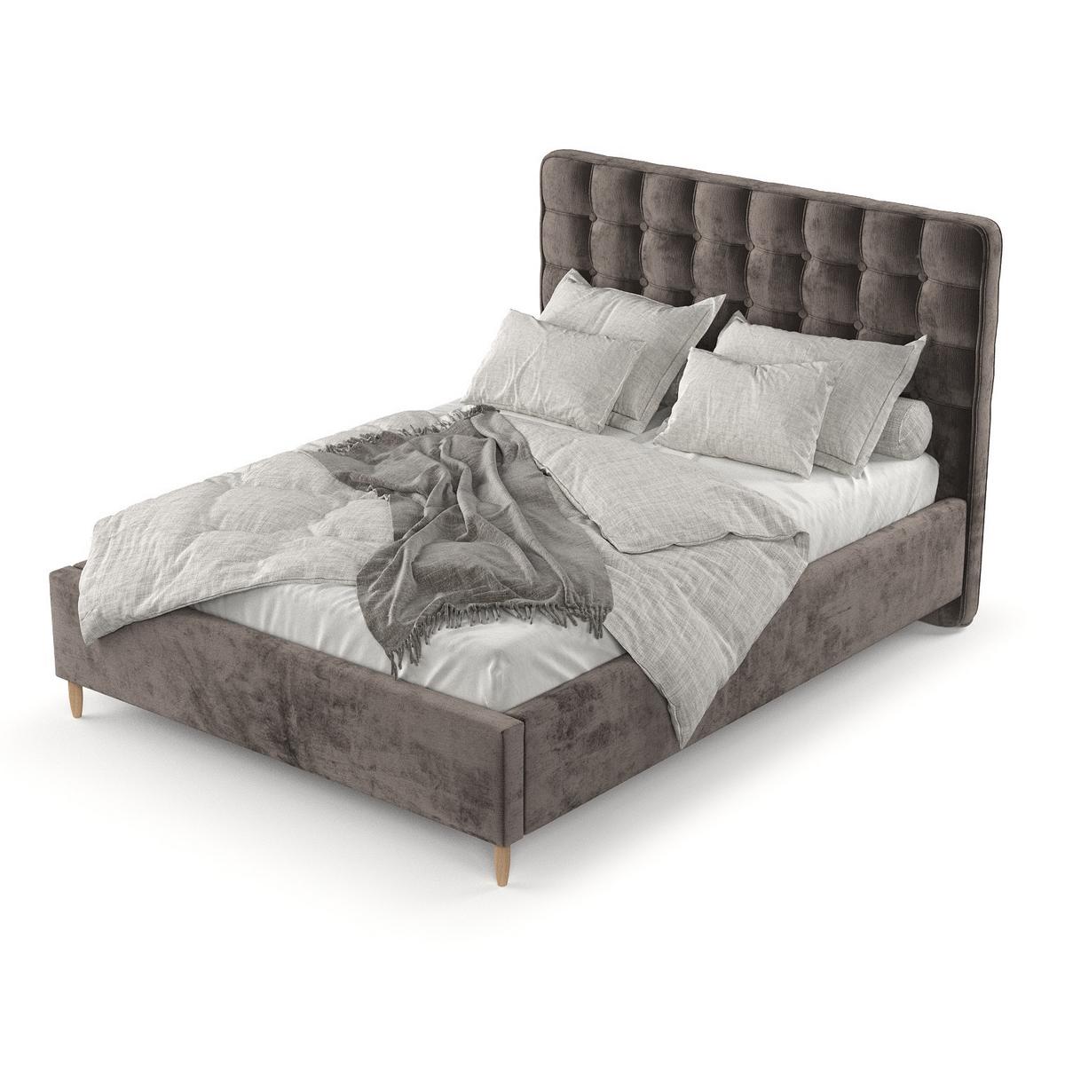 POLSTERBETT Paloma 160/200 cm Braun im Lotta Stoff - Naturfarben/Braun, Holz/Holzwerkstoff (160/200cm) - AltaBeds
