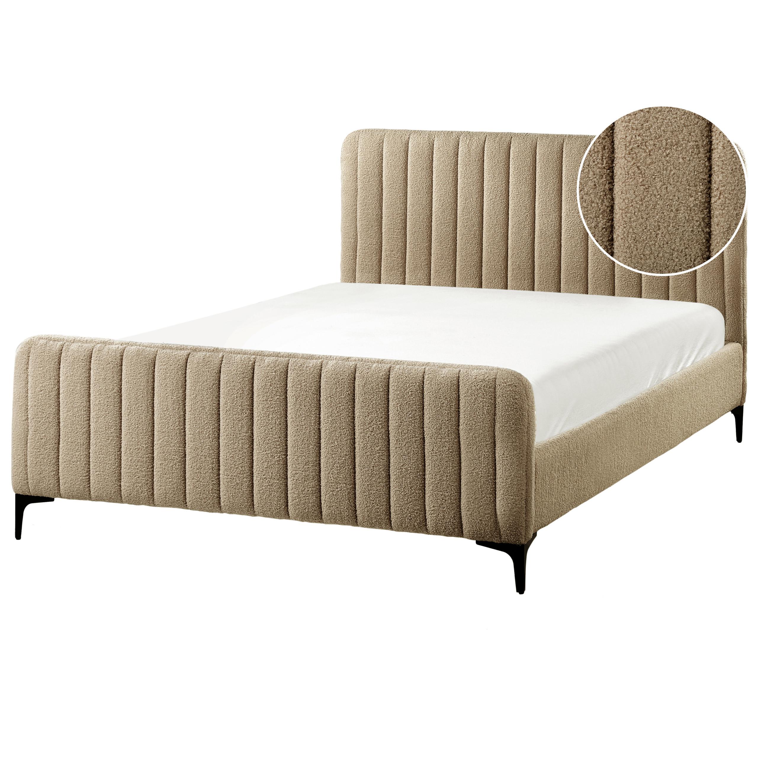 POLSTERBETT mit Lattenrost 140x200 cm Beige Lunan - Taupe, Textil (140/200cm) - Beliani