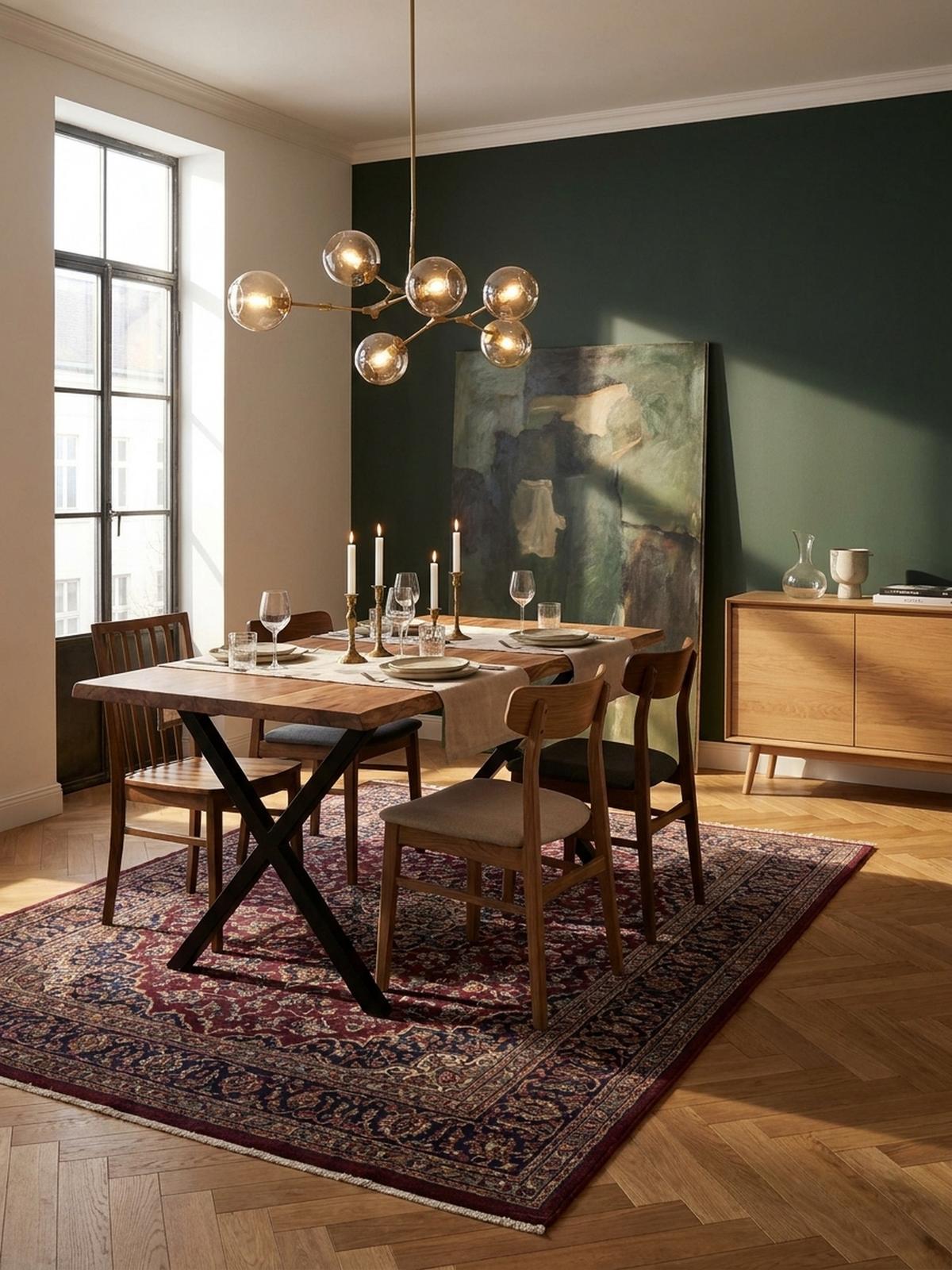 ESSTISCH Massivholz Metall X-Gestell Baumkante Industrial KRETA, Goldbraun-Schwarz 120x60x76 cm - Schwarz/Braun, Holz/Metall (60/120/76cm) - KADIMA DESIGN