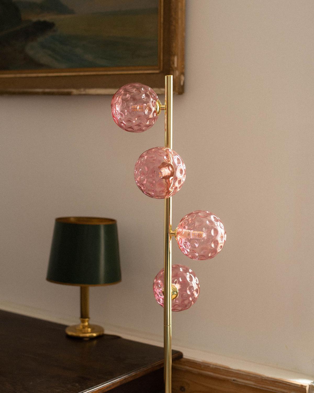 STEHLAMPE Rosa Anadyr - Pink/Goldfarben, Metall (24/24/157cm) - Beliani