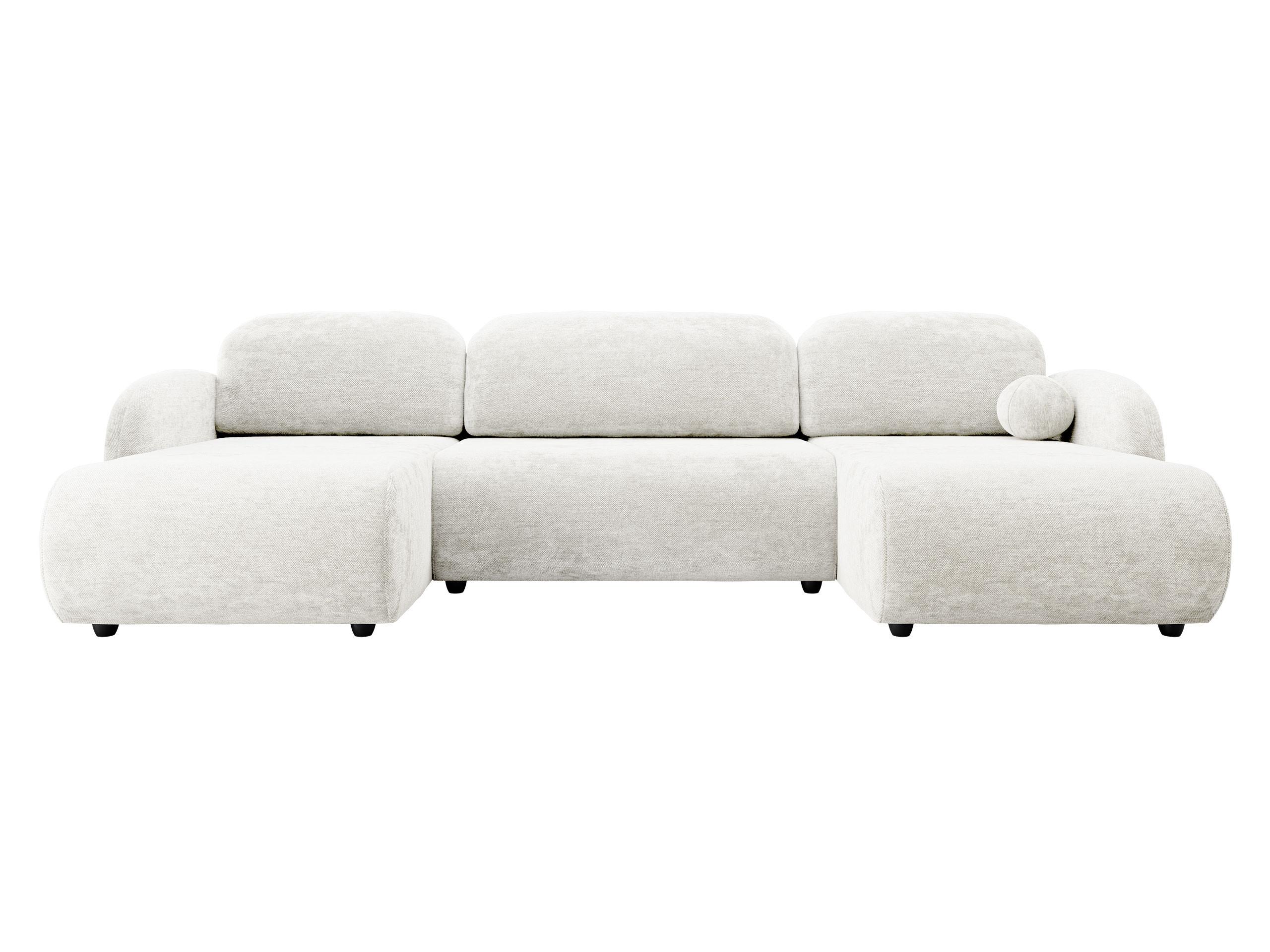WOHNLANDSCHAFT Dream U - Creme/Schwarz, Holz/Kunststoff (318/88/160cm) - MIRJAN24