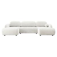 WOHNLANDSCHAFT Dream U - Creme/Schwarz, Holz/Kunststoff (318/88/160cm) - MIRJAN24