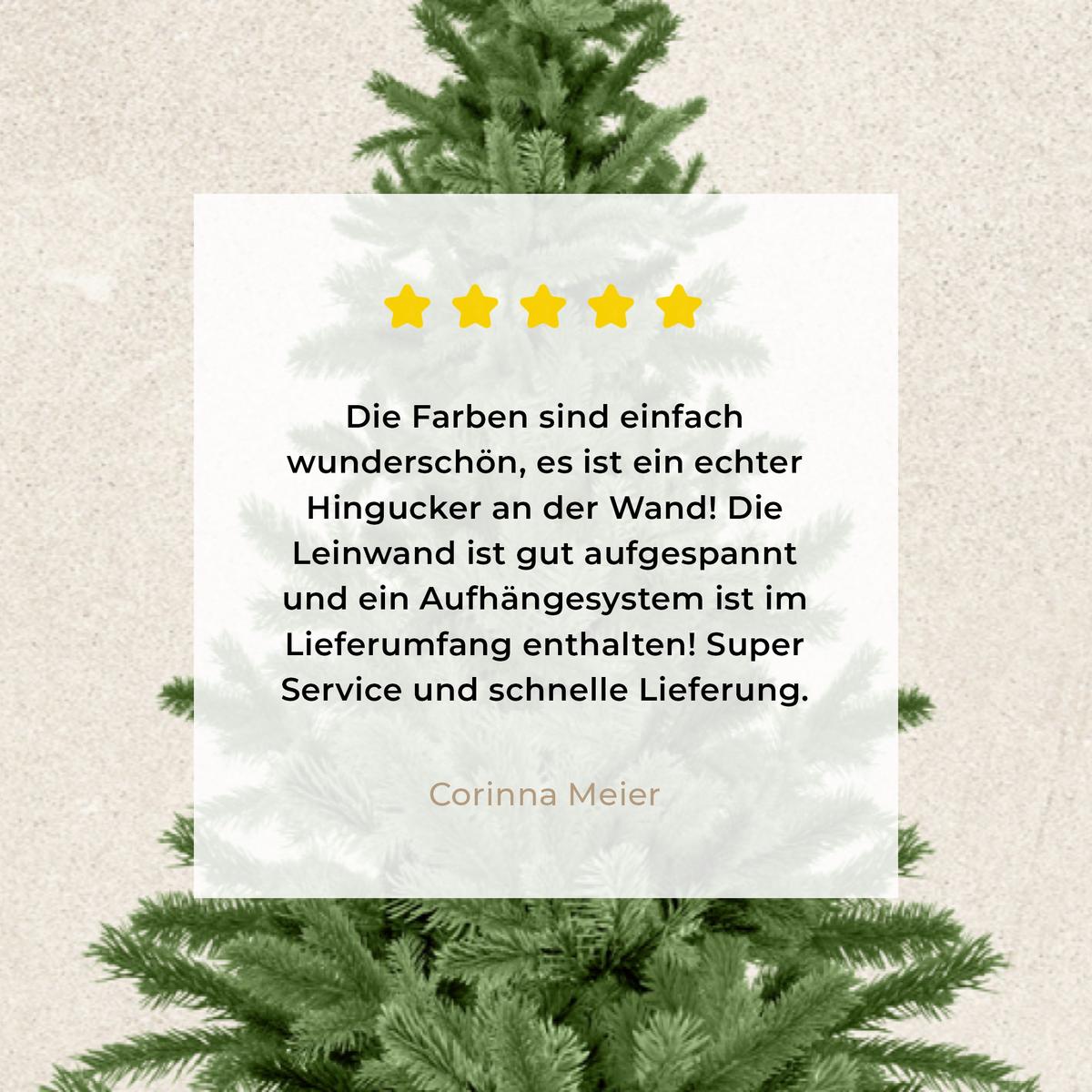 LEINWANDBILD Weihnachtsbaum - Grün - Weihnachten - Feiertage Wohnzimmer Groß 120x80 cm - Olivgrün, Textil (120/80cm) - MuchoWow