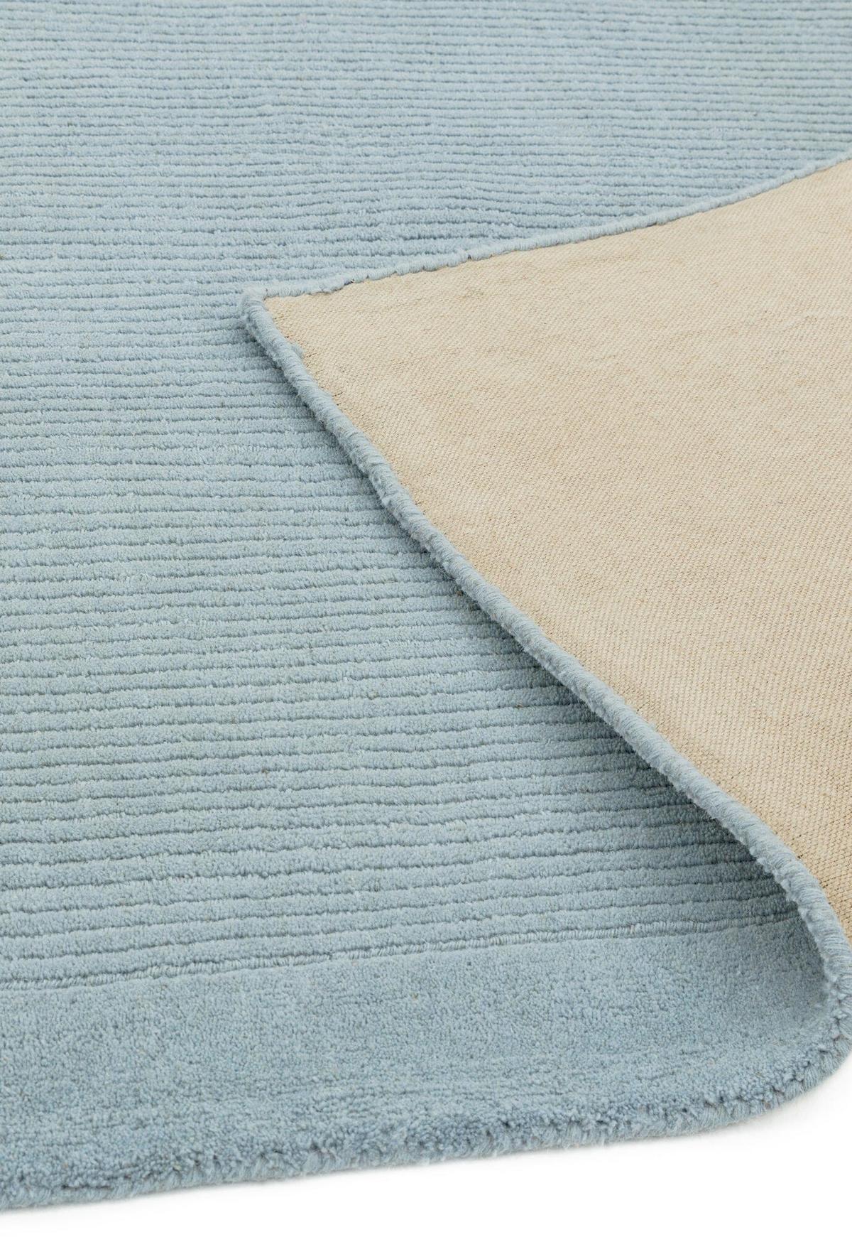 WOLLTEPPICH handgewebt STOW, mit Bordüre, Hellblaugrün, 160 x 230 cm - Blau, Textil (230/160cm) - KADIMA DESIGN