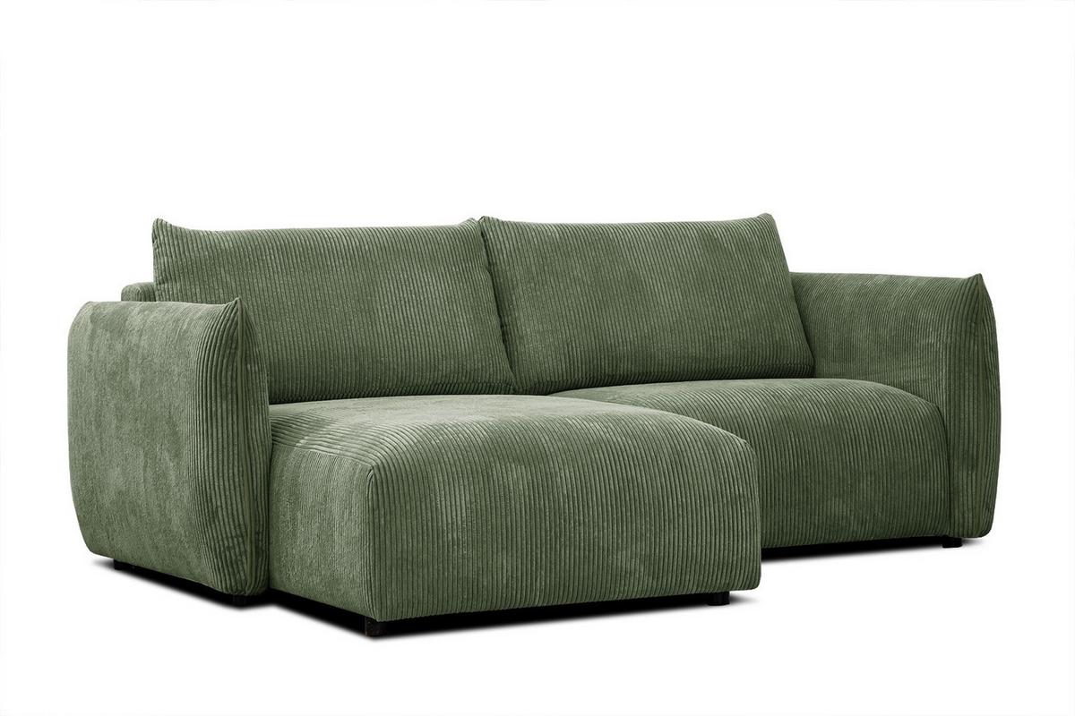 ECKSOFA TAUER 3-Sitzer, olivgrün - Schwarz/Olivgrün, Holzwerkstoff/Kunststoff (173/206cm) - Wozimo