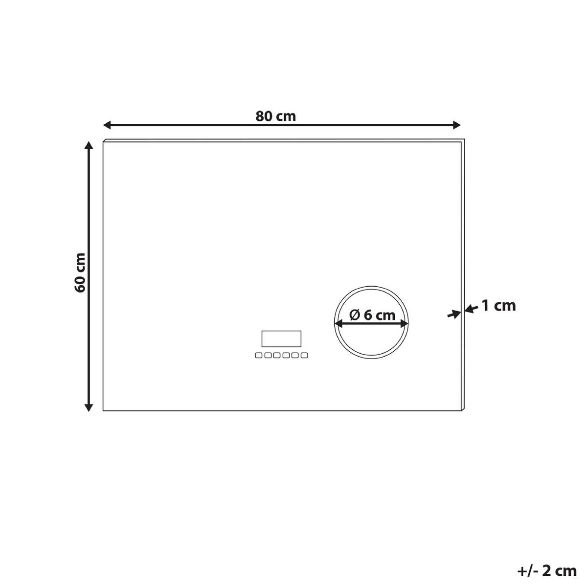 LED-BADEZIMMER-SPIEGEL 80/60 cm Silber Montaron - Silberfarben, Glas (80/60/4cm) - Beliani