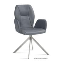 ARMLEHNSTUHL (6er-Set) Dottie 58x92x60 Edelstahl/Grau - Edelstahlfarben/Grau, Kunststoff (60/92/58cm) - 58aufmkessel