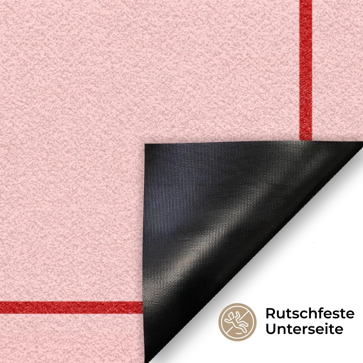 FUSSMATTE Willkommen - Schleife - Rosa Fußabtreter 60x40 cm - Rosa, Kunststoff (60/0.4cm) - MuchoWow