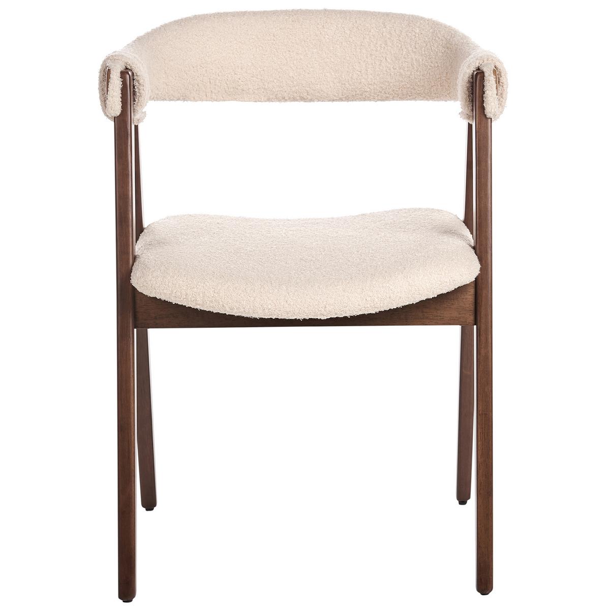 ESSZIMMERSTUHL 2er-Set Bouclé Dunkelbraun Day - Beige, Textil (55/75/57cm) - Beliani