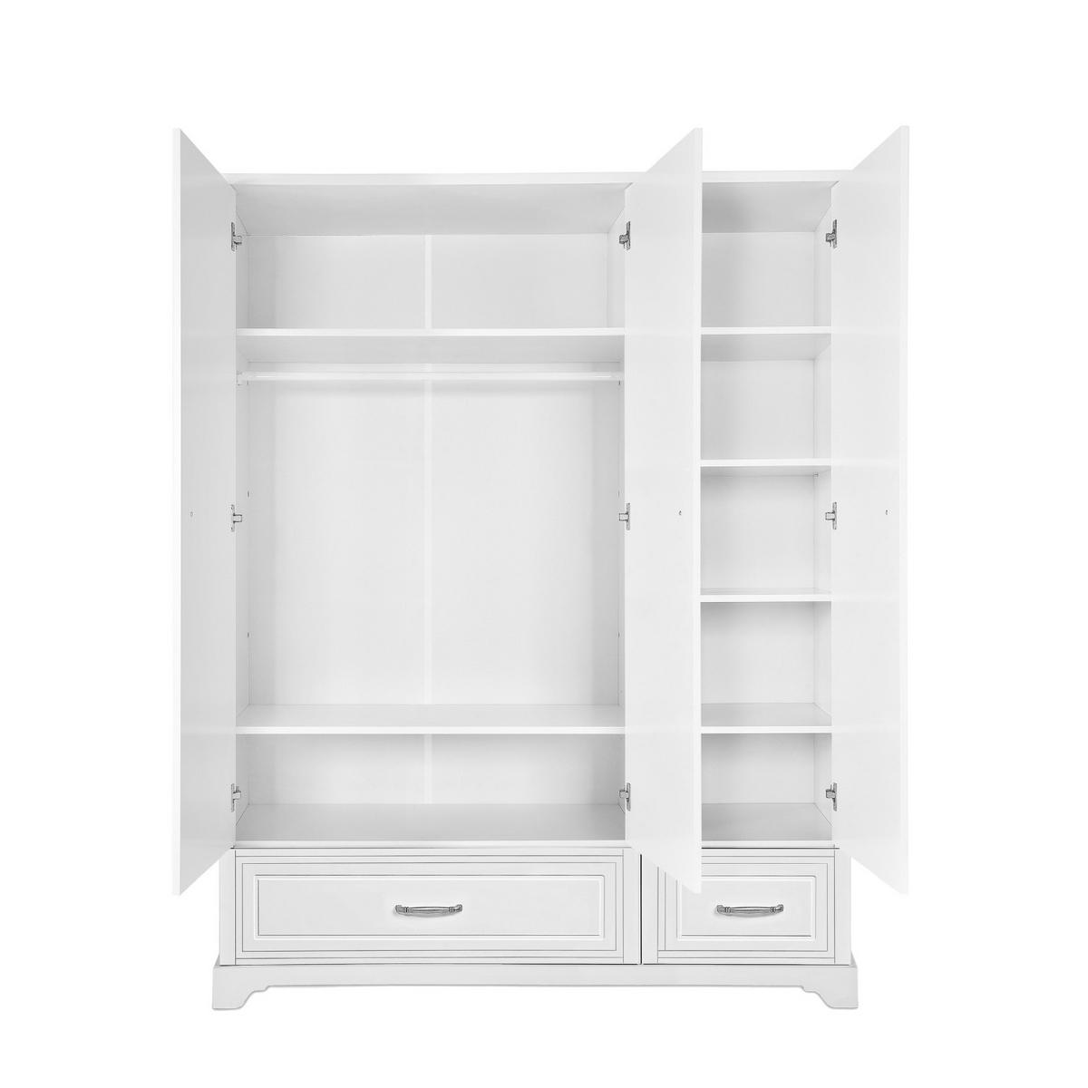 KLEIDERSCHRANK TWINKLE für das Kinderzimmer Weiß matt - Weiß, Holzwerkstoff (145/180/53cm) - Lookway